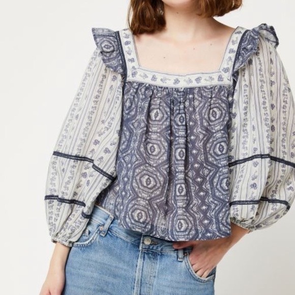 EUC Mostly Meadows Free People Blouse, Small - Picture 1 of 4